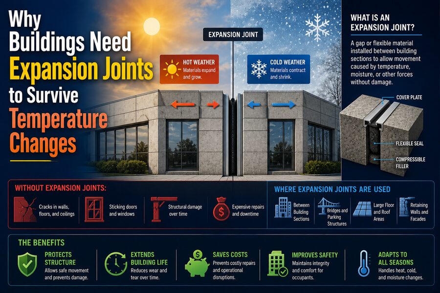 ๐ข Why Buildings Need Expansion Joints to Survive Temperature Changes