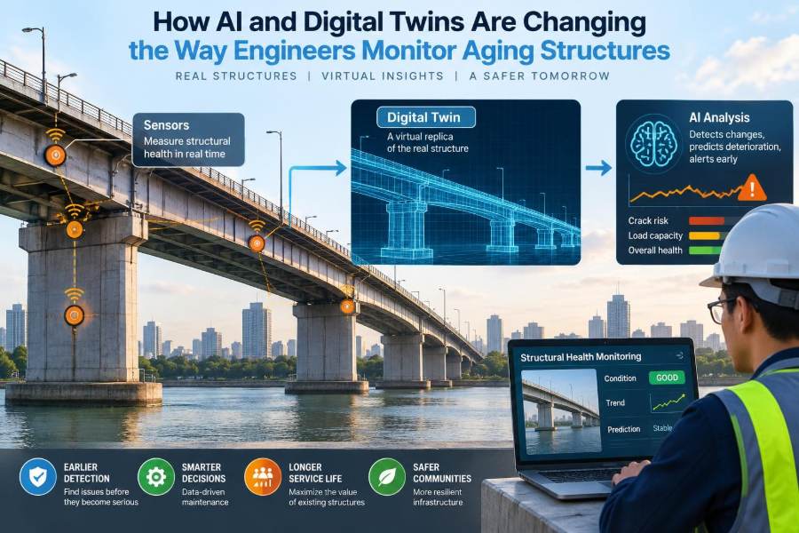🏗️ How AI and Digital Twins Are Changing the Way Engineers Monitor Aging Structures