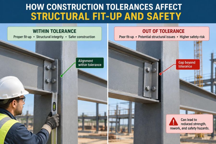 🧭 How Construction Tolerances Affect Structural Fit-Up and Safety