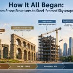 🏗️ How It All Began: From Stone Structures to Steel-Framed Skyscrapers