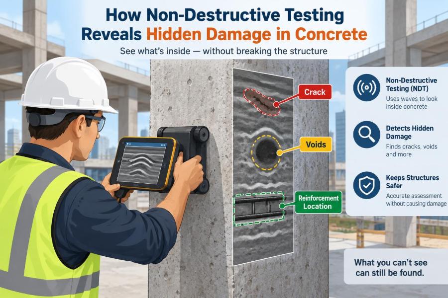 🧰 How Non-Destructive Testing Reveals Hidden Damage in Concrete