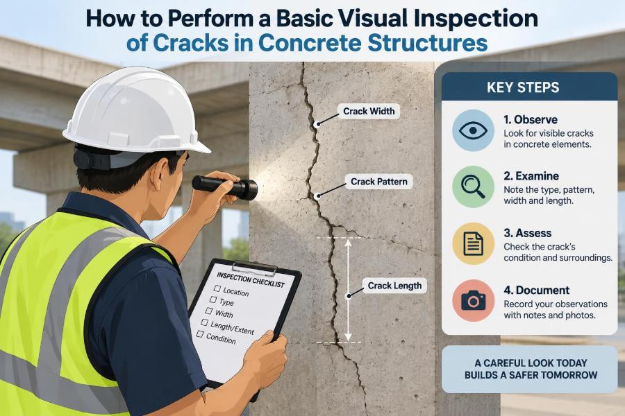 🏗️ How to Perform a Basic Visual Inspection of Cracks in Concrete Structures