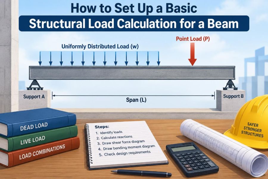 🏗️ How to Set Up a Basic Structural Load Calculation for a Beam