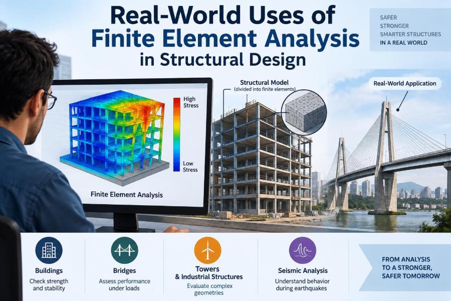 🏗️ Real-World Uses of Finite Element Analysis in Structural Design