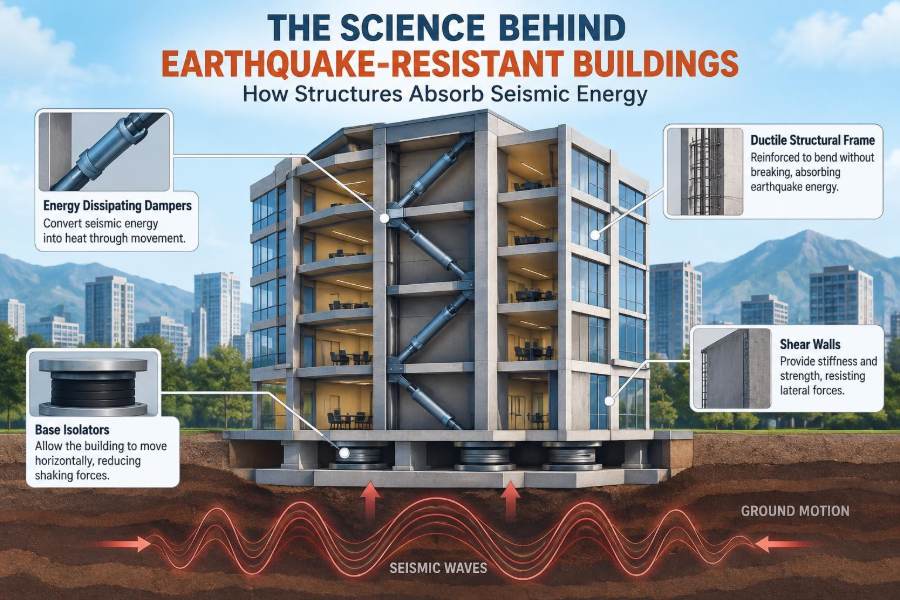 🏗️ The Science Behind Earthquake-Resistant Buildings: How Structures Absorb Seismic Energy