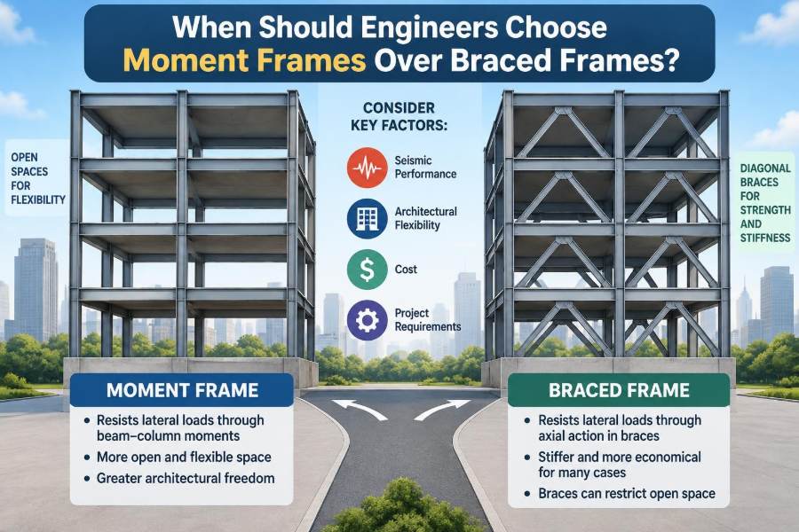 🏗️ When Should Engineers Choose Moment Frames Over Braced Frames?