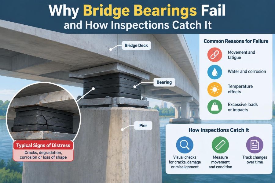 🌉 Why Bridge Bearings Fail and How Inspections Catch It