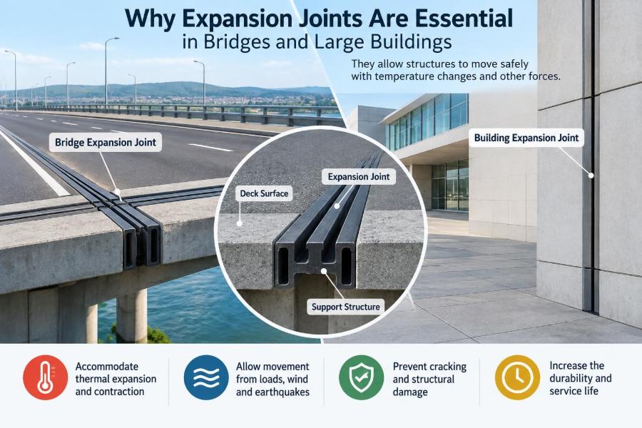 🏗️ Why Expansion Joints Are Essential in Bridges and Large Buildings
