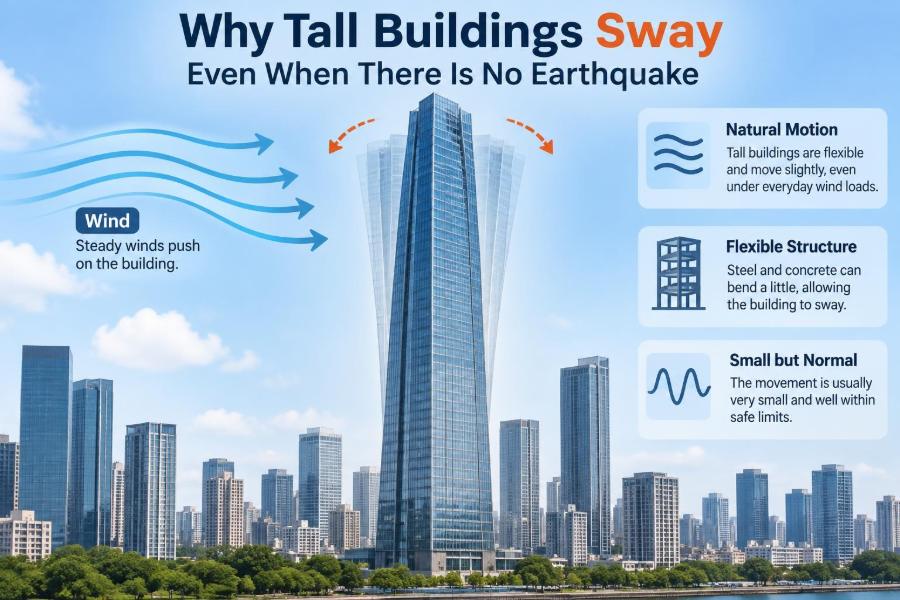🏗️ Why Tall Buildings Sway Even When There Is No Earthquake