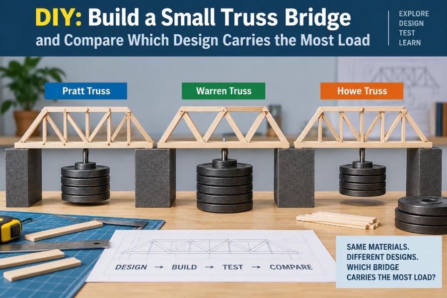 🏗️ DIY: Build a Small Truss Bridge and Compare Which Design Carries the Most Load