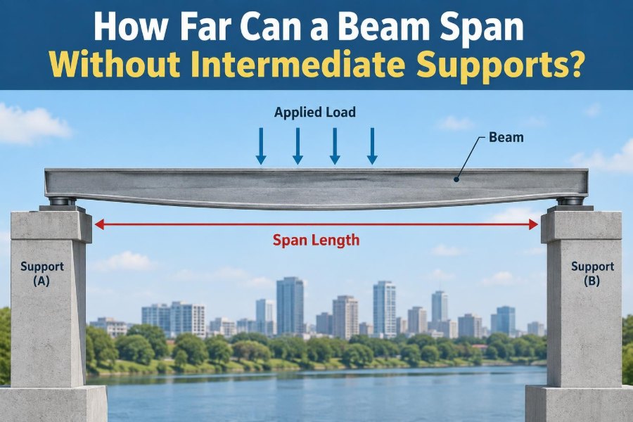 🏗️ How Far Can a Beam Span Without Intermediate Supports?