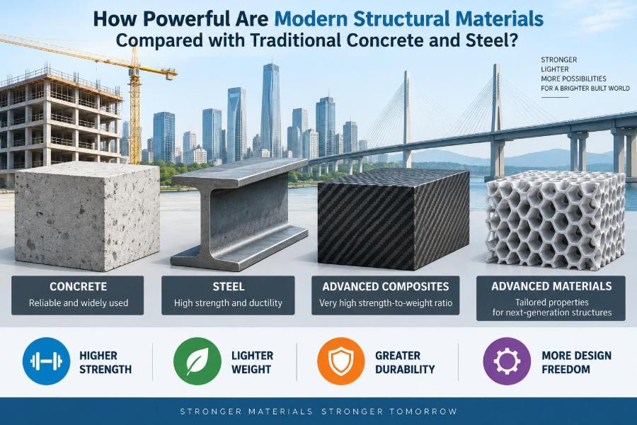 🏗️ How Powerful Are Modern Structural Materials Compared with Traditional Concrete and Steel?