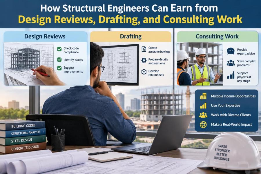 🏗️ How Structural Engineers Can Earn from Design Reviews, Drafting, and Consulting Work