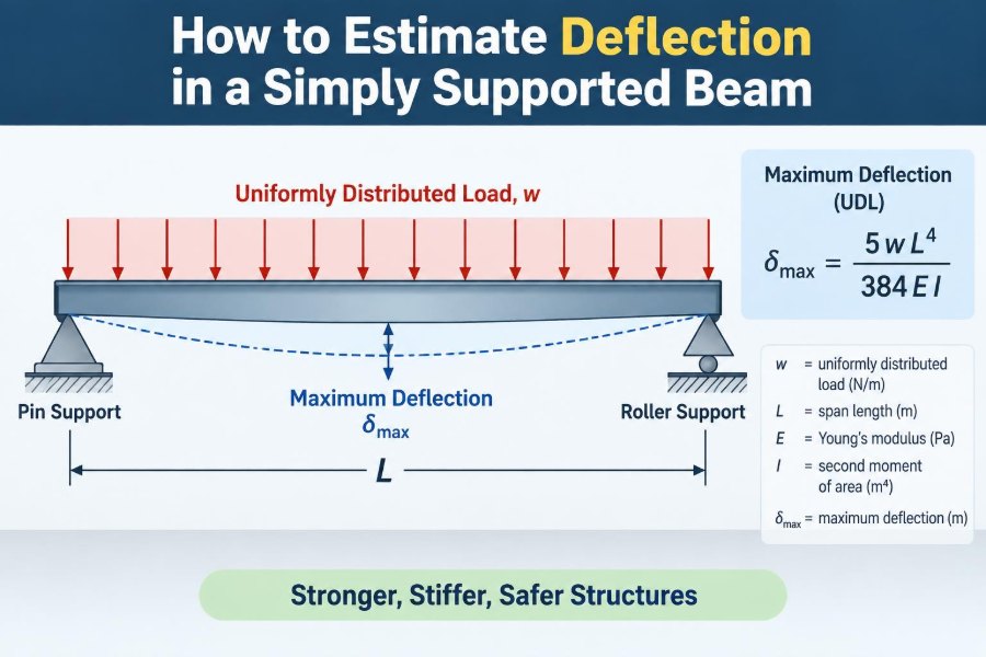 🏗️ How to Estimate Deflection in a Simply Supported Beam