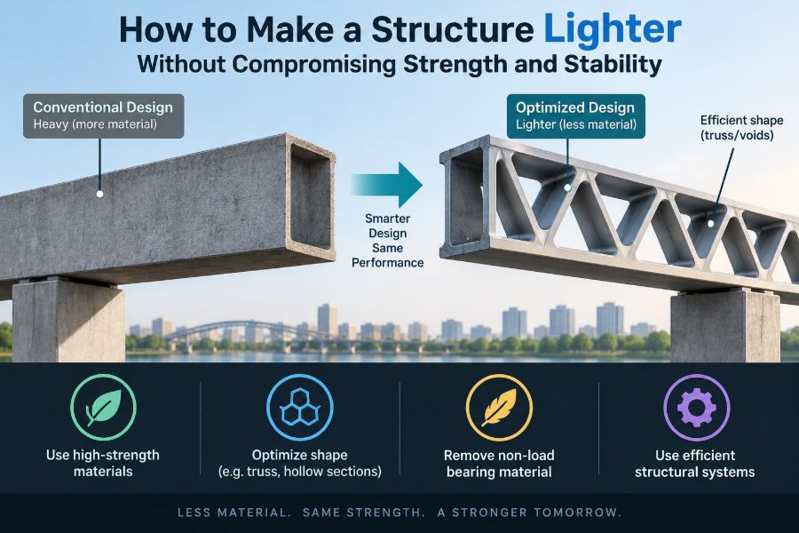 🏗️ How to Make a Structure Lighter Without Compromising Strength and Stability