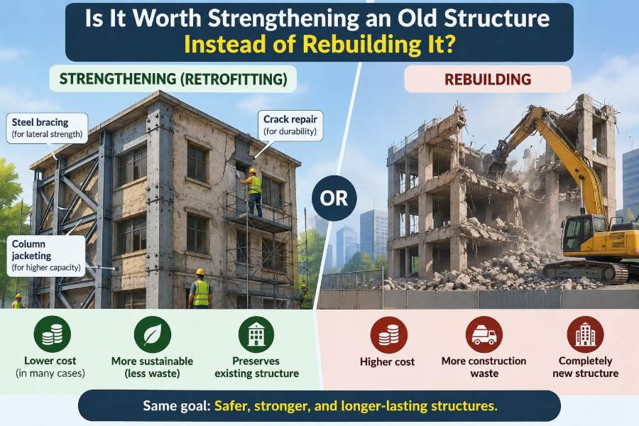 🏗️ Is It Worth Strengthening an Old Structure Instead of Rebuilding It?