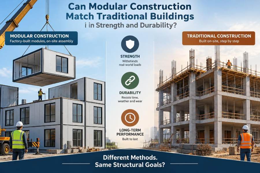 🏗️ Whether Modular Construction Can Match Traditional Buildings in Strength and Durability